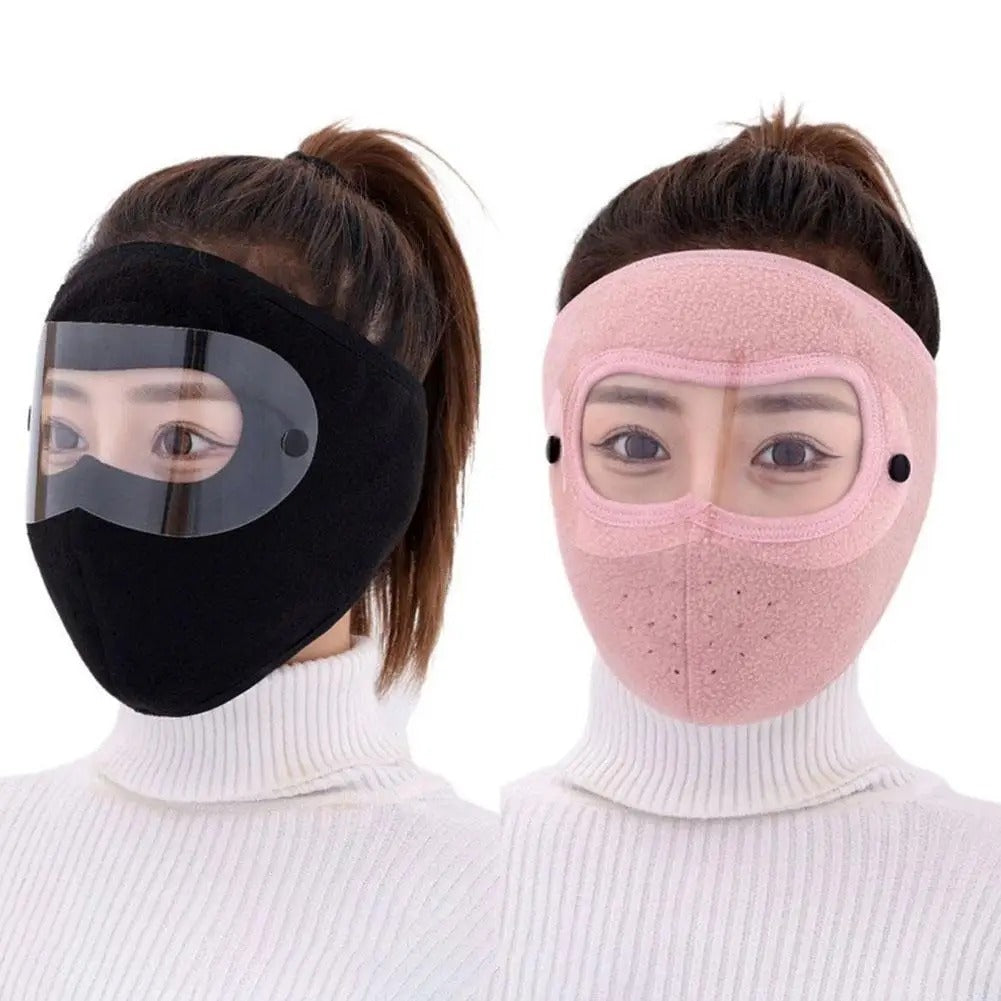 Windproof Anti Dust Full Face Masks Cycling Ski Breathable Masks Eye HD Anti Fog Goggles Hood Cover Winter Warm Hat Caps