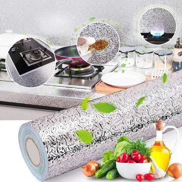 Foil Sheet Silver Aluminium Foil Sheet Kitchen Waterproof Self-Adhesive (Silver)