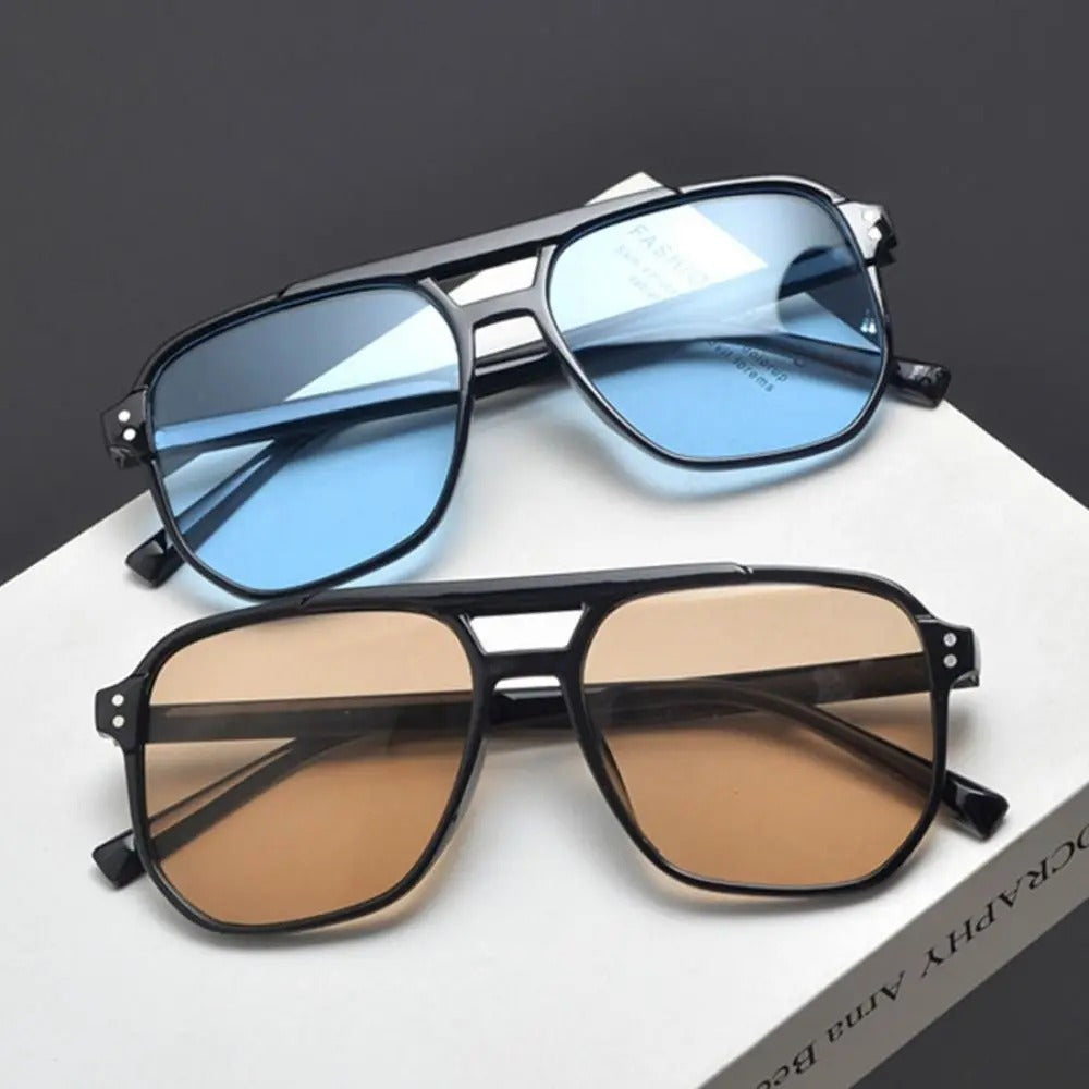 Square Frame Sunglasses Anti-UV Travel Accessories Retro Sunglasses Beach Eye Protection Black Shades Glasses Summer Deco